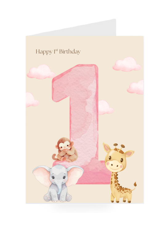 Happy 1st Birthday Safari Animals