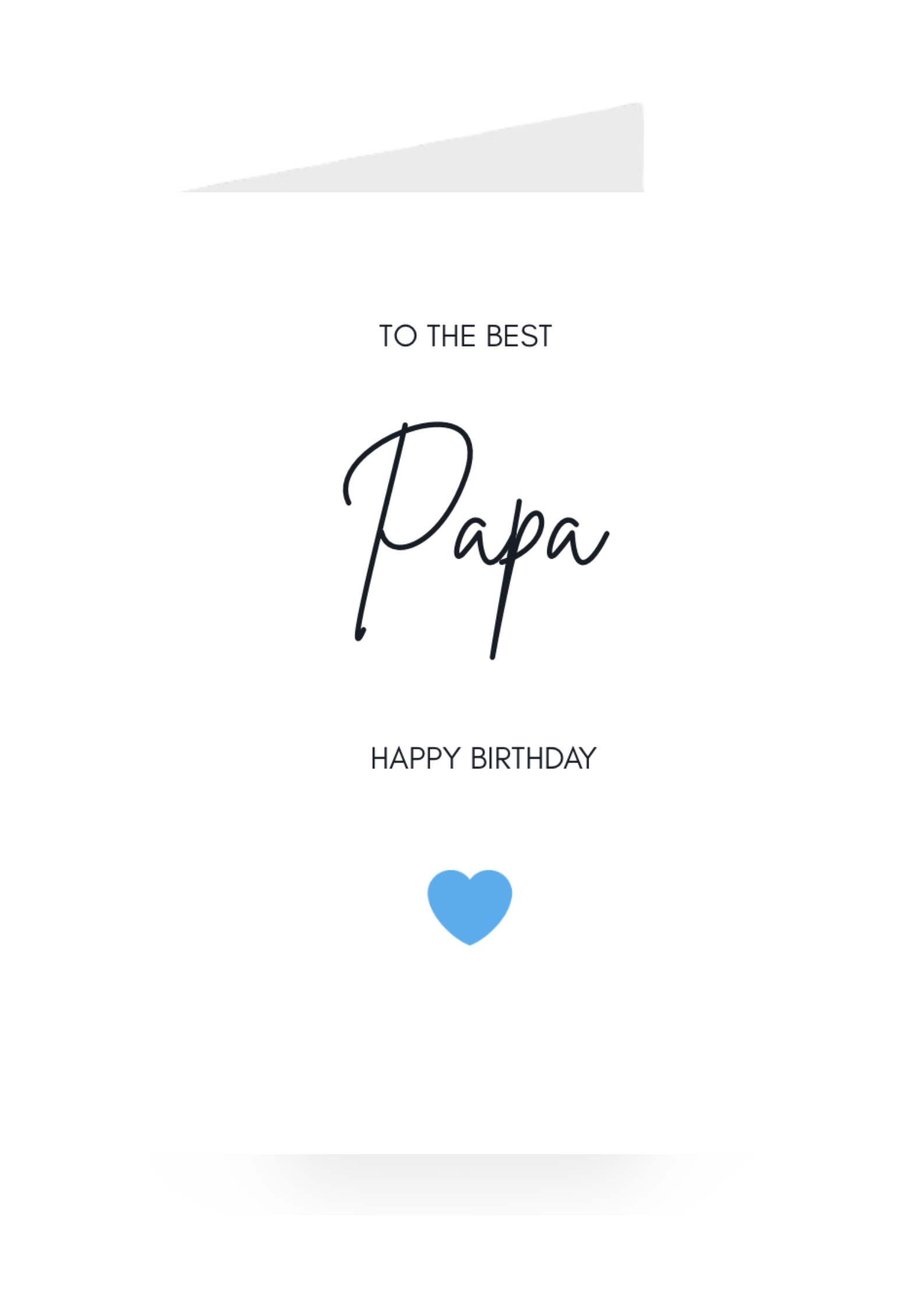 Greeting card for Papa with 'Happy Birthday' text on a white background